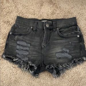 Express black denim jean shorts